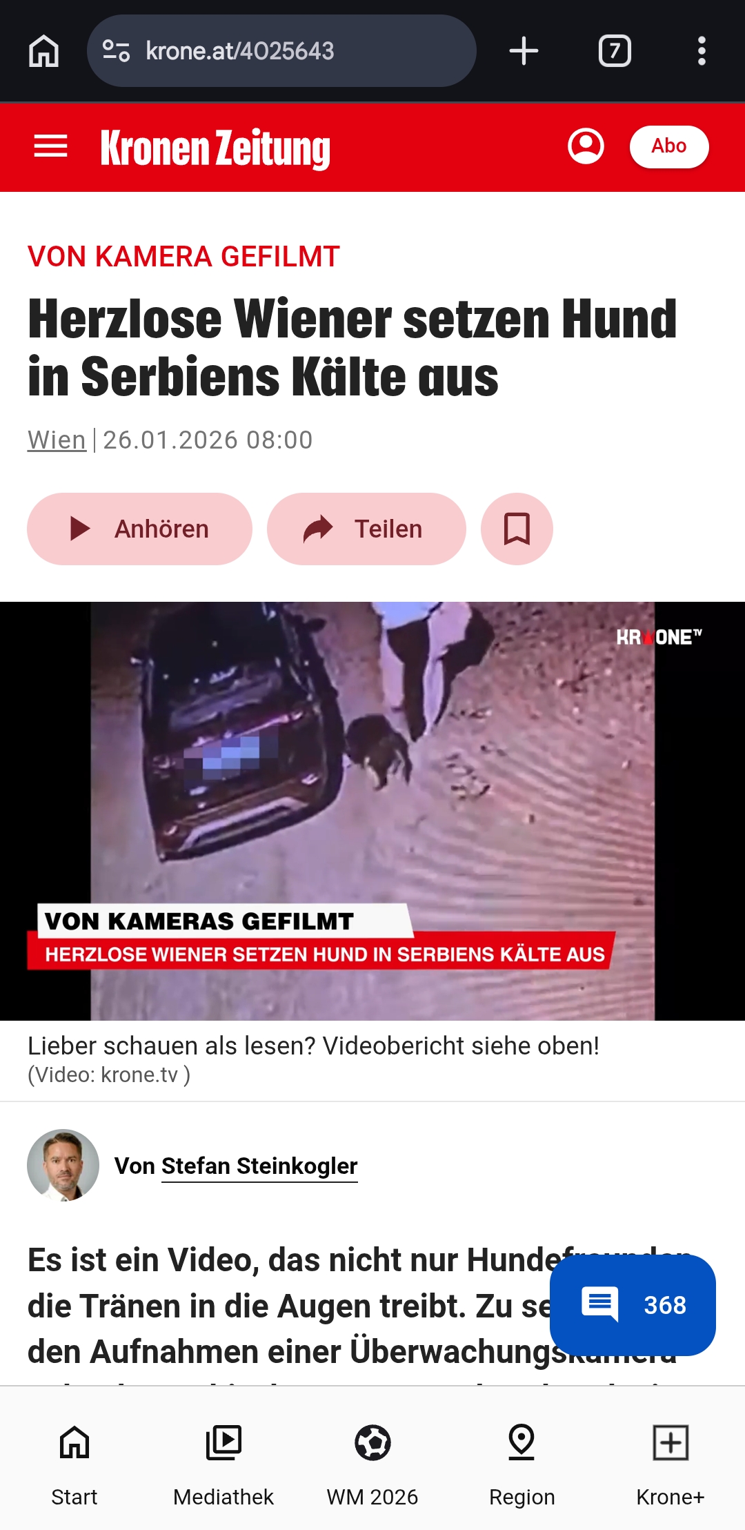 Wiener setzen Hund in Serbien aus!